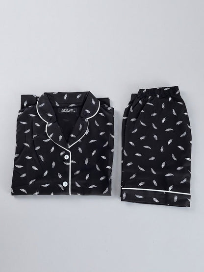 Siyah Aviora Pamuklu Şortlu Pijama Takımı