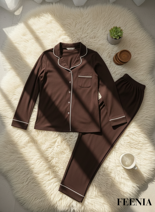 Brunet Gömlek Yaka Düğmeli Pijama Takımı